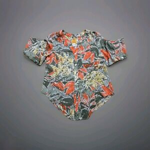 Ruby Rd Womens Blouse Top Hawaiian Button Down Petite‎ M